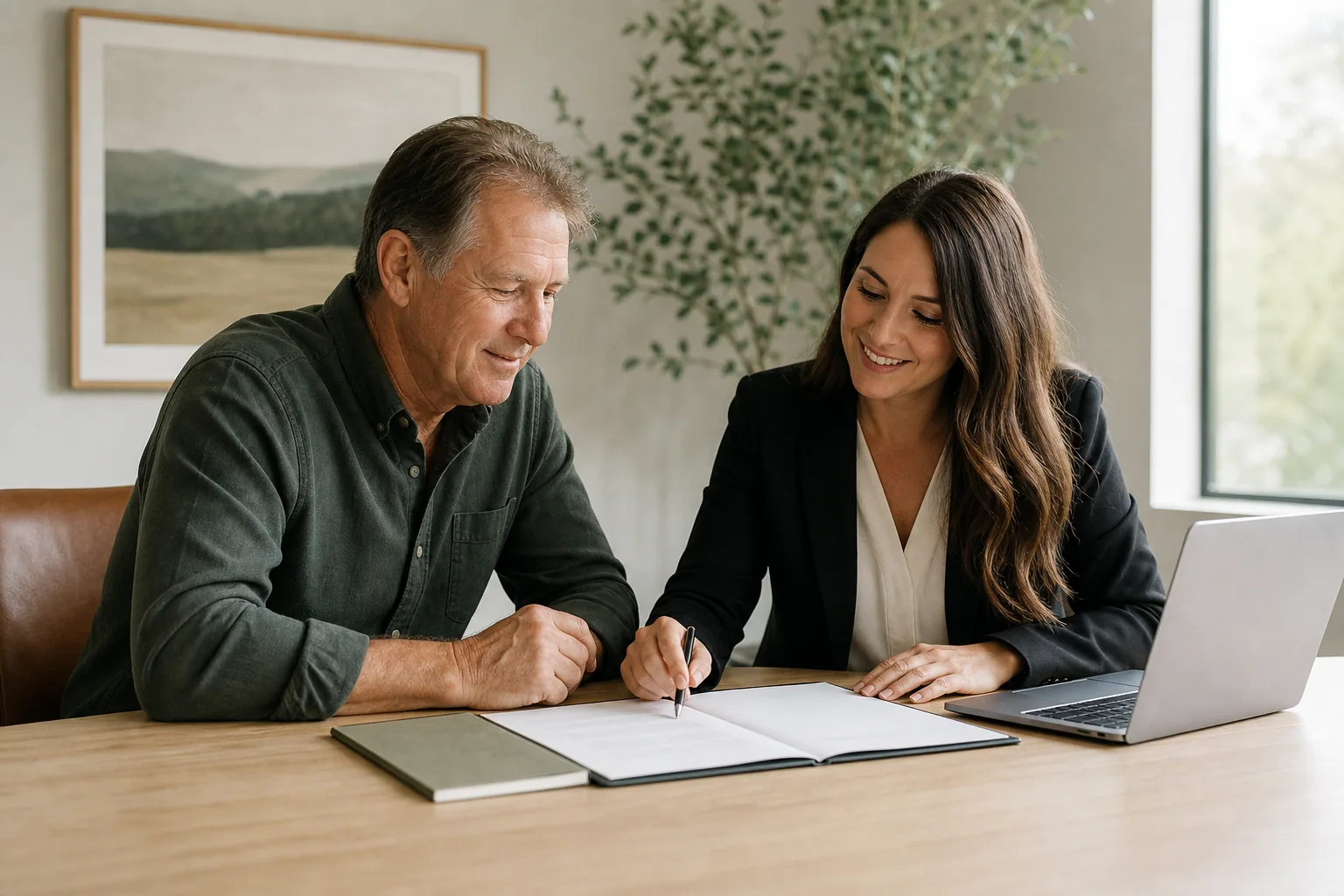 A landowner completing a simple professional closing